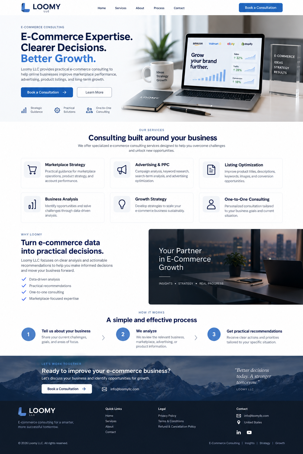 Loomy LLC e-commerce consulting workspace